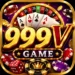 999V Game casino-style icon with playing cards, roulette wheel, poker chips, dice, and gold 999V lettering